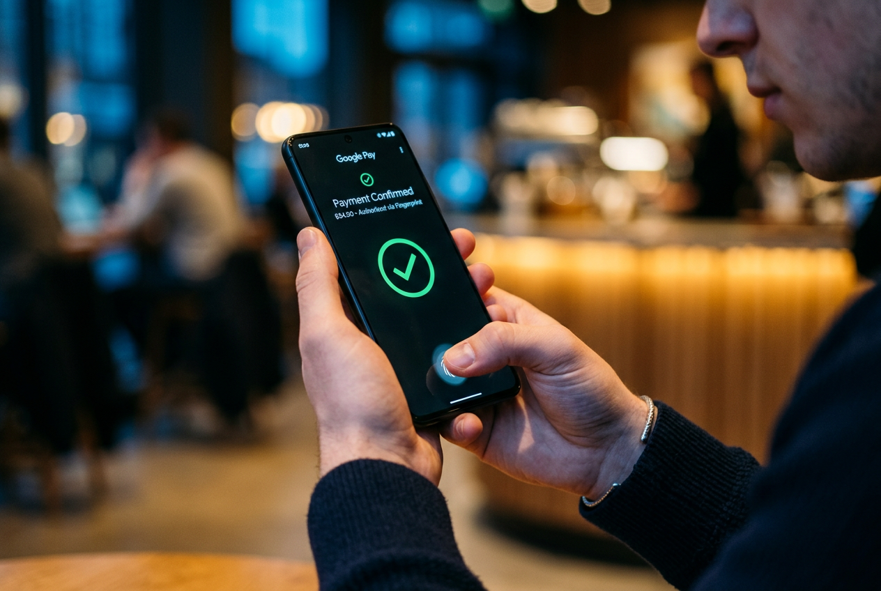 Visualization of a secure digital transaction on a mobile device.