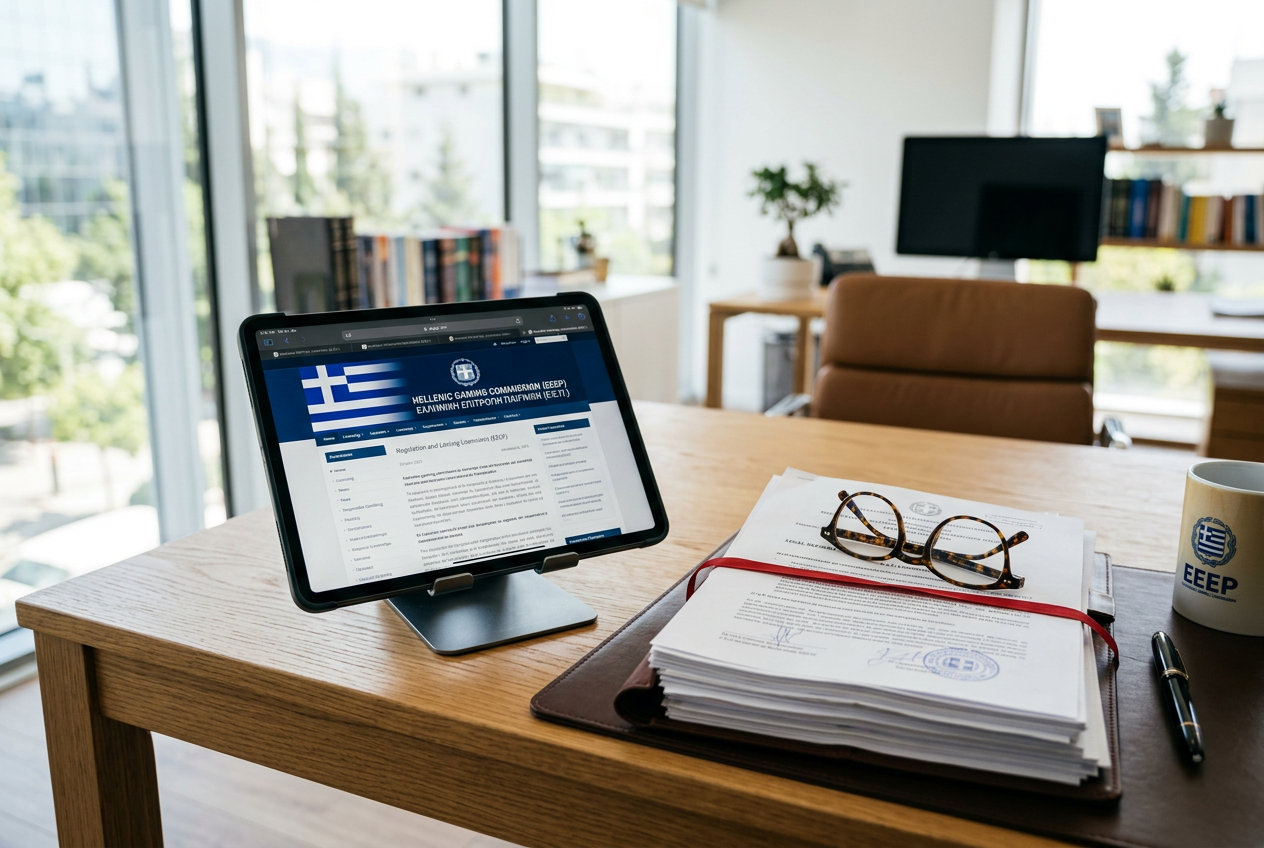 Greek legal framework and regulatory symbols for online gaming